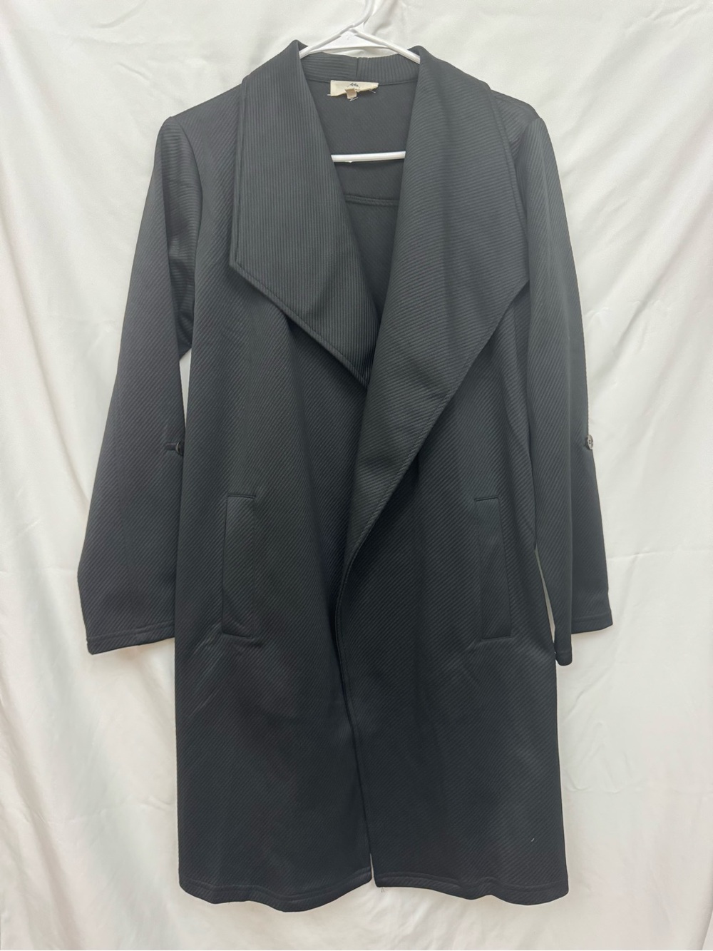 entro Black Draped Trench Coat